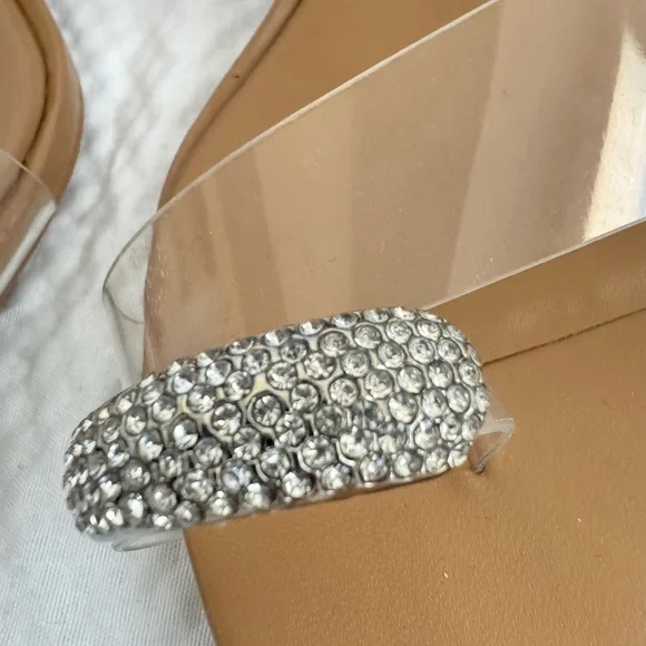 Zara New without tag Tan Clear Strap Ring Detail Heels - Picture 3 of 7